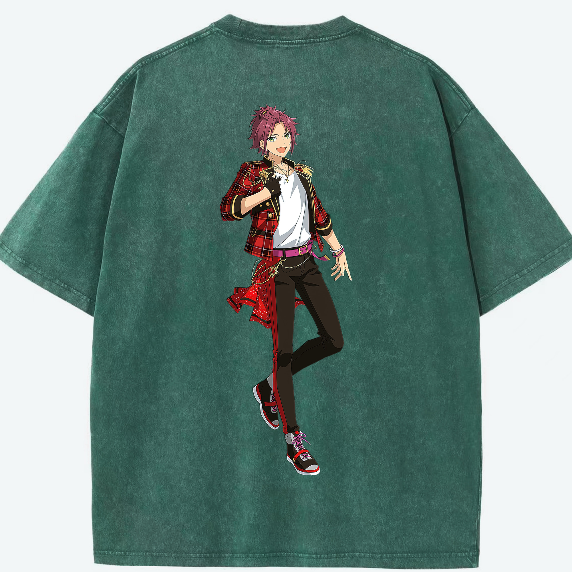 （画像用） あんさんぶるスターズ! Ensemble Stars 綿100% ヴィンテージ風 半袖Tシャツ（背面プリント）